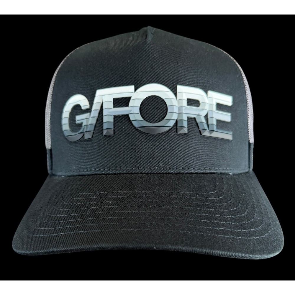 G/FORE Logo Golf Baseball Sports Cap Snapback Hat Mesh Black Adjustable OSFA